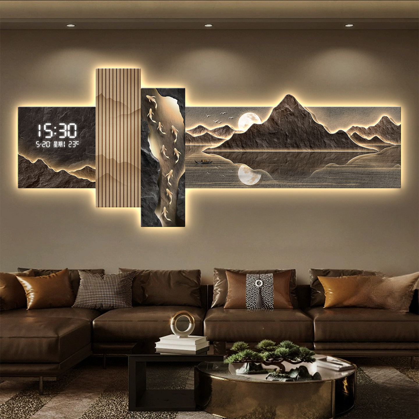 Lighting Decoration On Wall - 현대식 LED 거실 장식 그림, 새로운