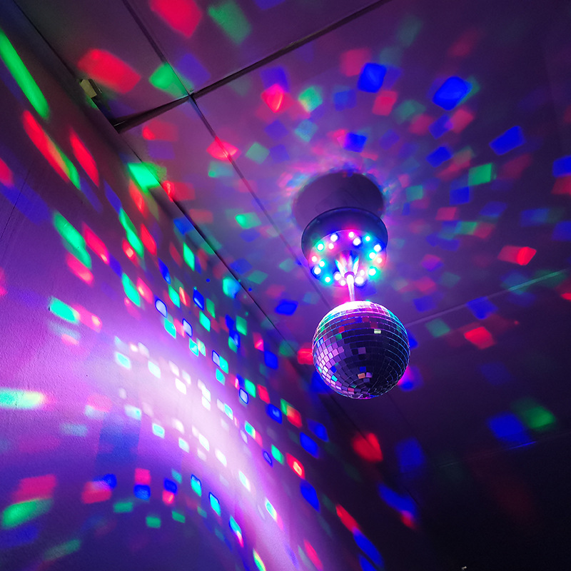 Disco Ball Mirror - 5인치 디스코 미러볼, 유연한 LED 조명,