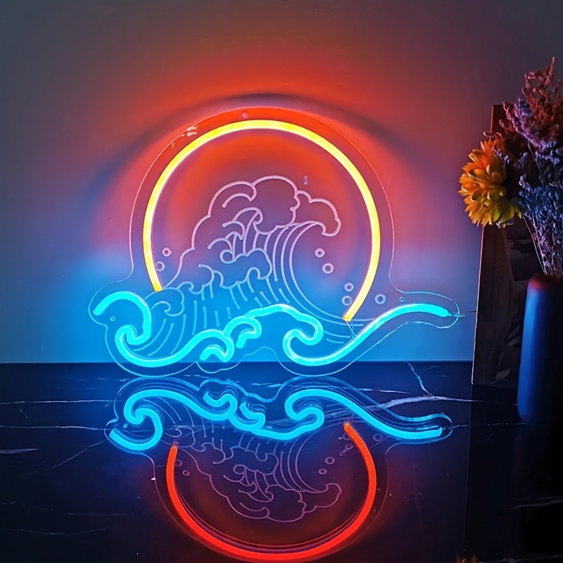 Lighting Decor Sunrise - 웨이브 월 네온 라이트 사인 일출