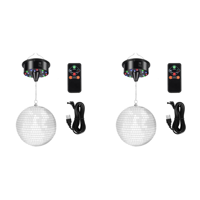 Disco Ball Mirror - AT41 2세트 7.8인치 행잉 디스코볼 라이트업