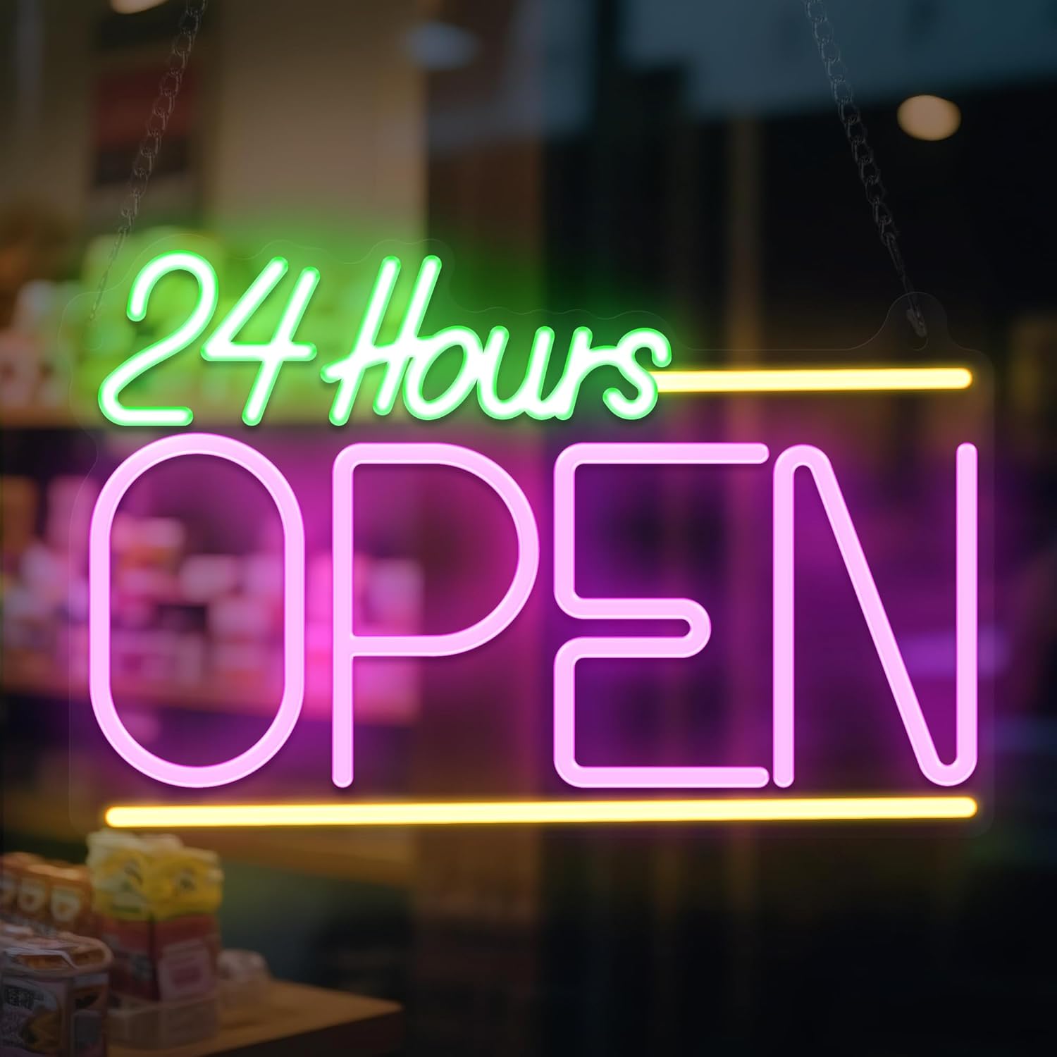 Decor Lighting Opening Hours - 24시간 영업 네온사인 USB LED 조명