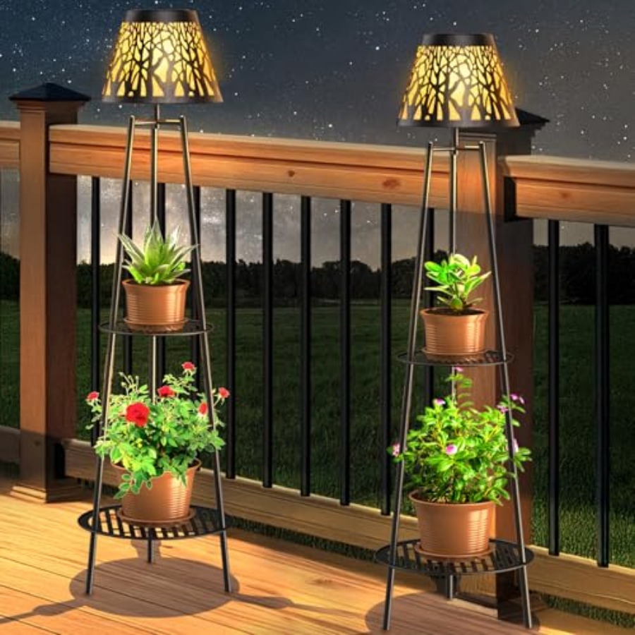 Decor Lighting Pack - 2팩 야외용 태양광 바닥 램프(식물 스탠드