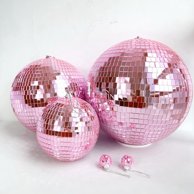 Decor Lighting Pack - 10-20cm 핑크 반사 거울 공, 레이저