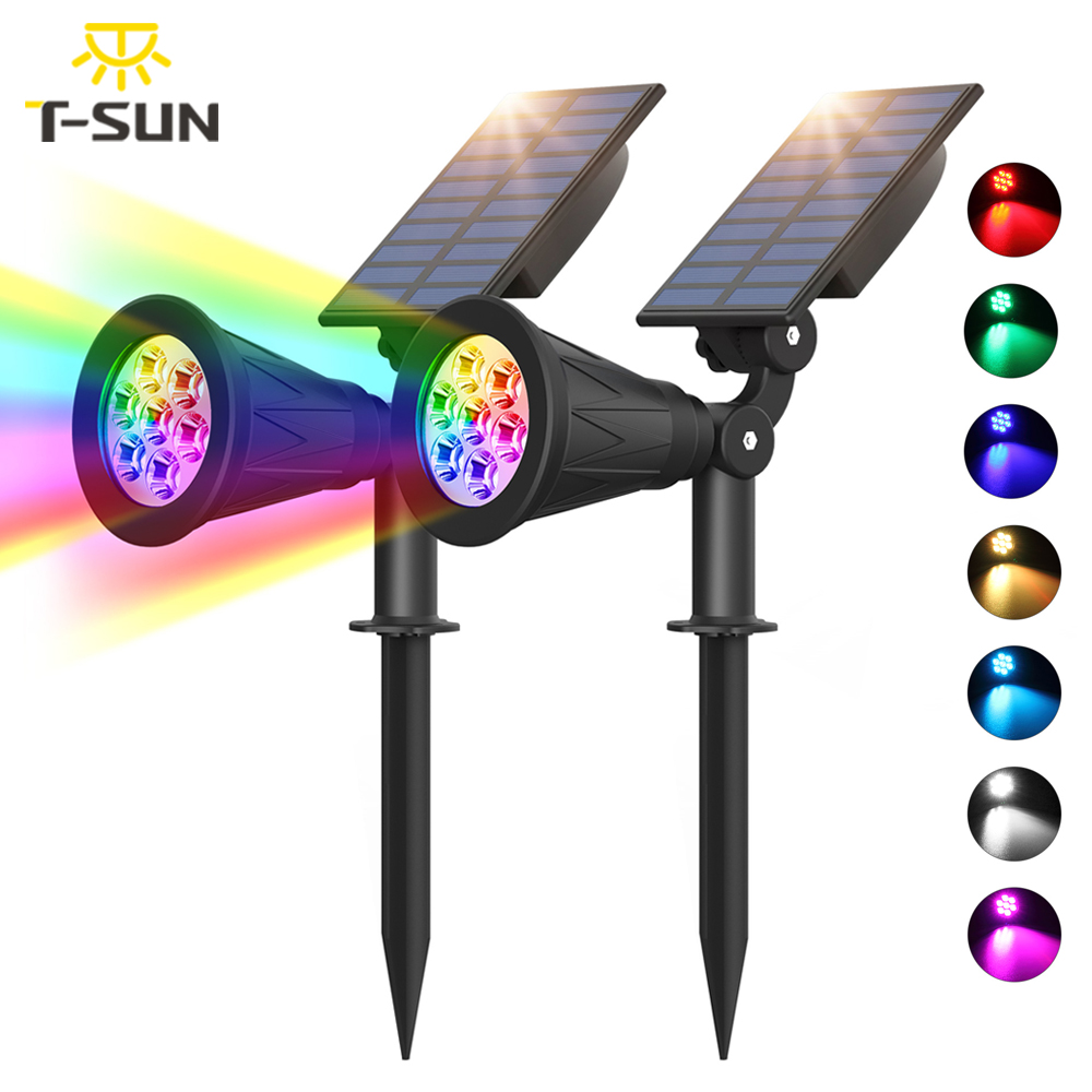 Lighting Decor Sunrise - 7LED 태양광 스포트라이트, 자동 색상 변경