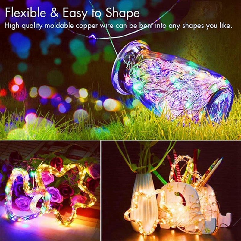 Decor Lighting Pack - 20팩 2M 20LED 실버 구리 와이어