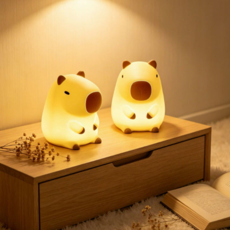 Decor Lighting Sales - 귀여운 애완용 카피바라 수면등 만화 실리콘