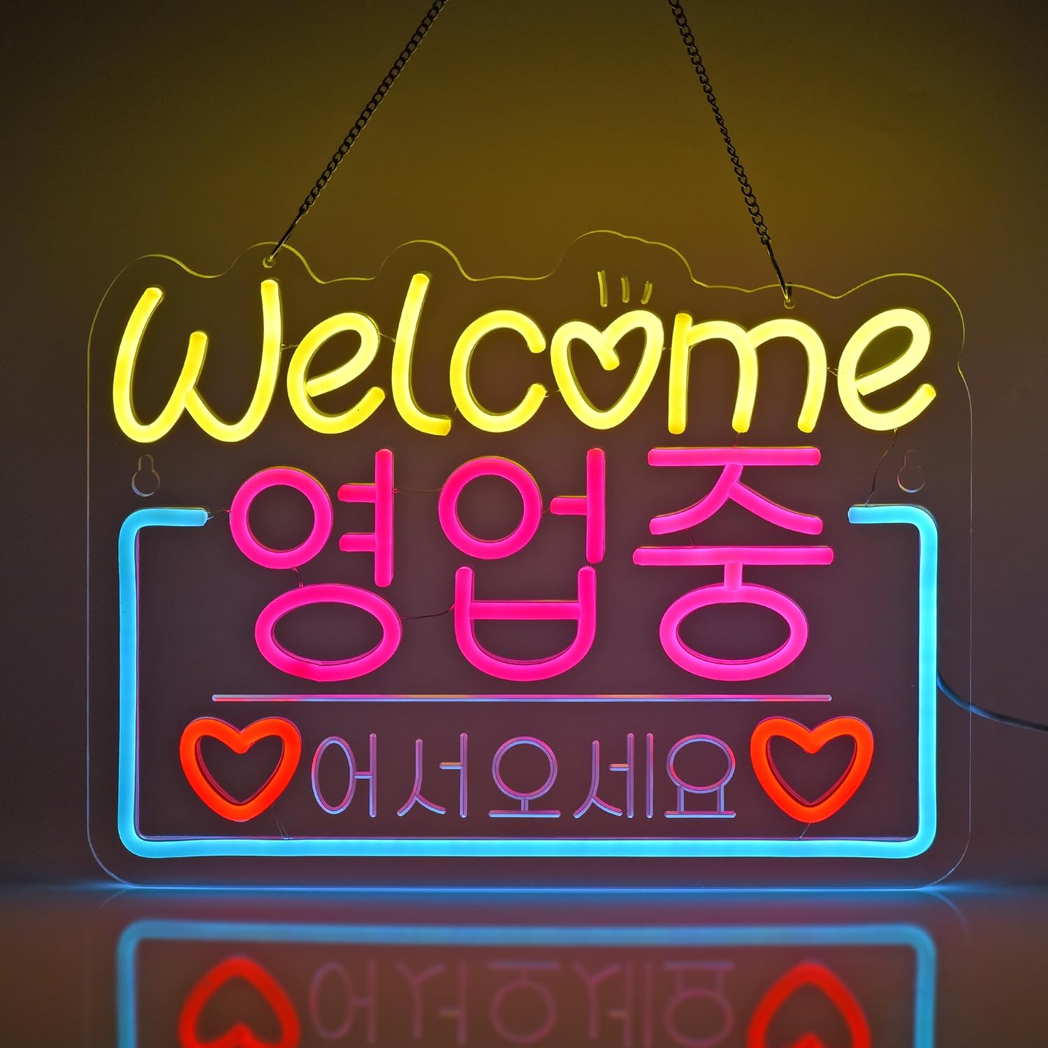 Decor Lighting Sales - 한국어 환영 판매 네온 사인 네온