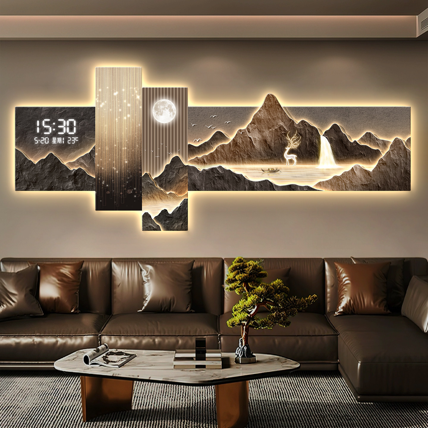 현대식 LED 거실 장식 그림, 새로운 중국풍 풍요를  - Lighting Decoration On Wall 리뷰 및 가격