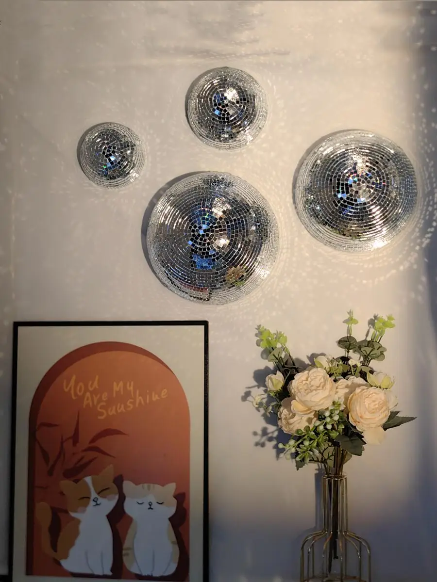 새로운 벽 디스코볼 미러 디자인 메탈릭 홈 데코 미러볼 - Disco Ball Mirror 리뷰 및 가격