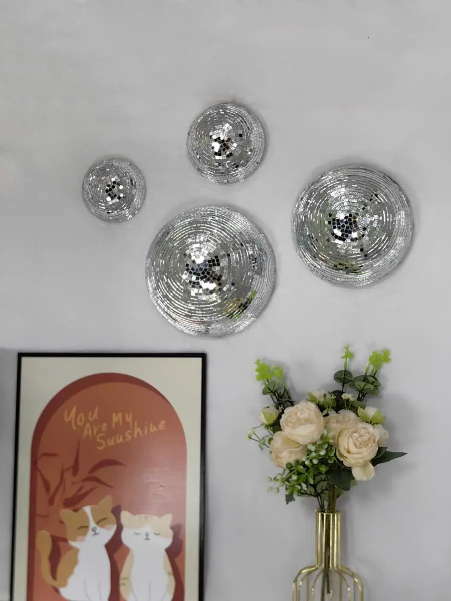 새로운 벽 디스코볼 미러 디자인 메탈릭 홈 데코 미러볼 - Disco Ball Mirror 리뷰 및 가격