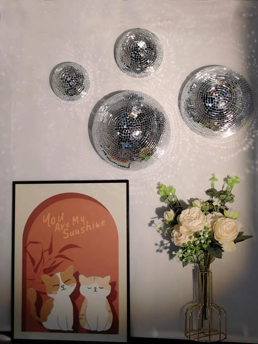 새로운 벽 디스코볼 미러 디자인 메탈릭 홈 데코 미러볼 - Disco Ball Mirror 리뷰 및 가격