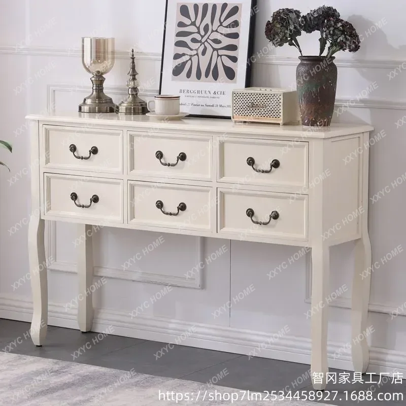 핫세일 레트로 원목 콘솔 테이블 현관 장식용 더블 서랍 - Decor Lighting Sales 리뷰 및 가격