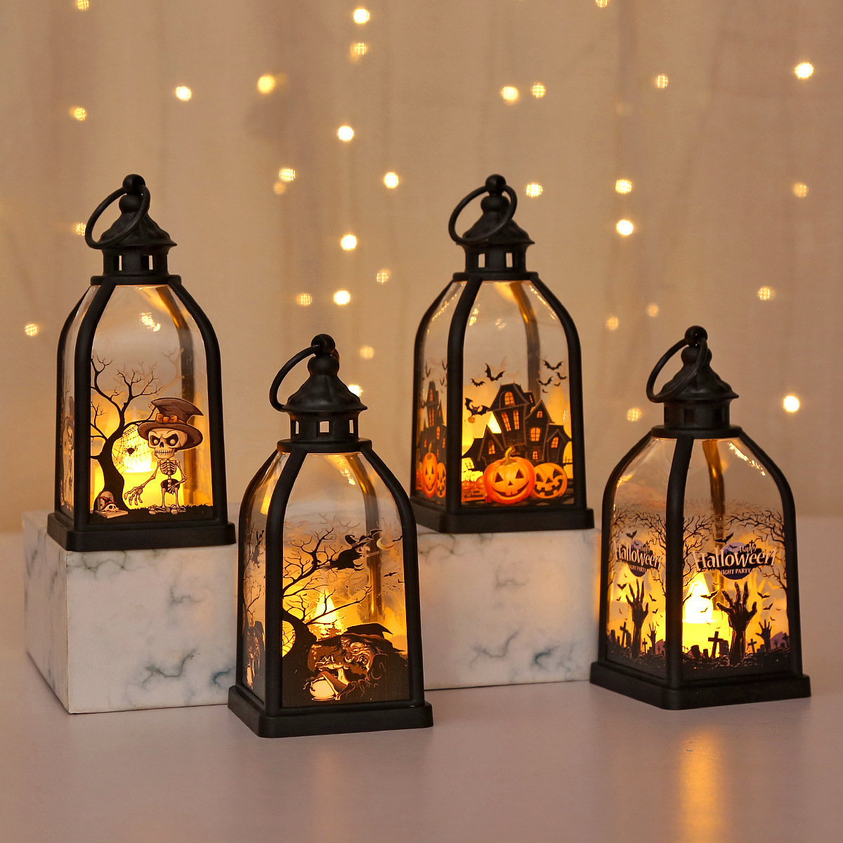 할로윈 유령 성 테마 LED 랜턴 램프 할로윈 불꽃 조 - Lighting Decor For House 리뷰 및 가격