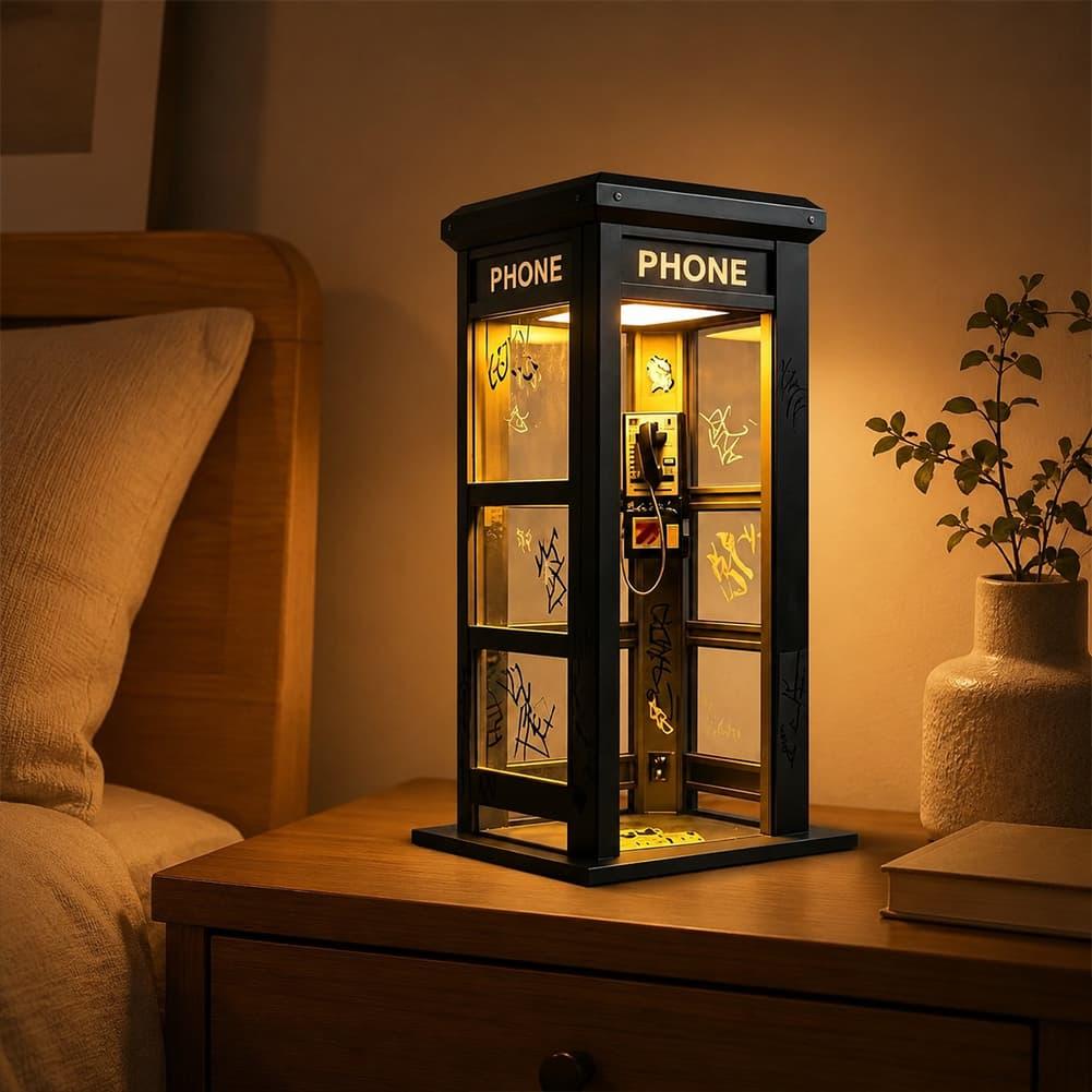 레트로 그래피티 전화 부스 테이블 램프 미니 런던 전화 - Lighting Table Decor 리뷰 및 가격