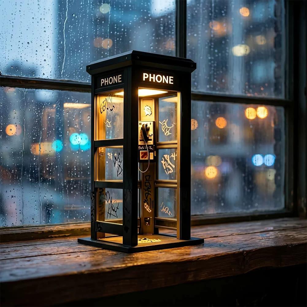 레트로 그래피티 전화 부스 테이블 램프 미니 런던 전화 - Lighting Table Decor 리뷰 및 가격