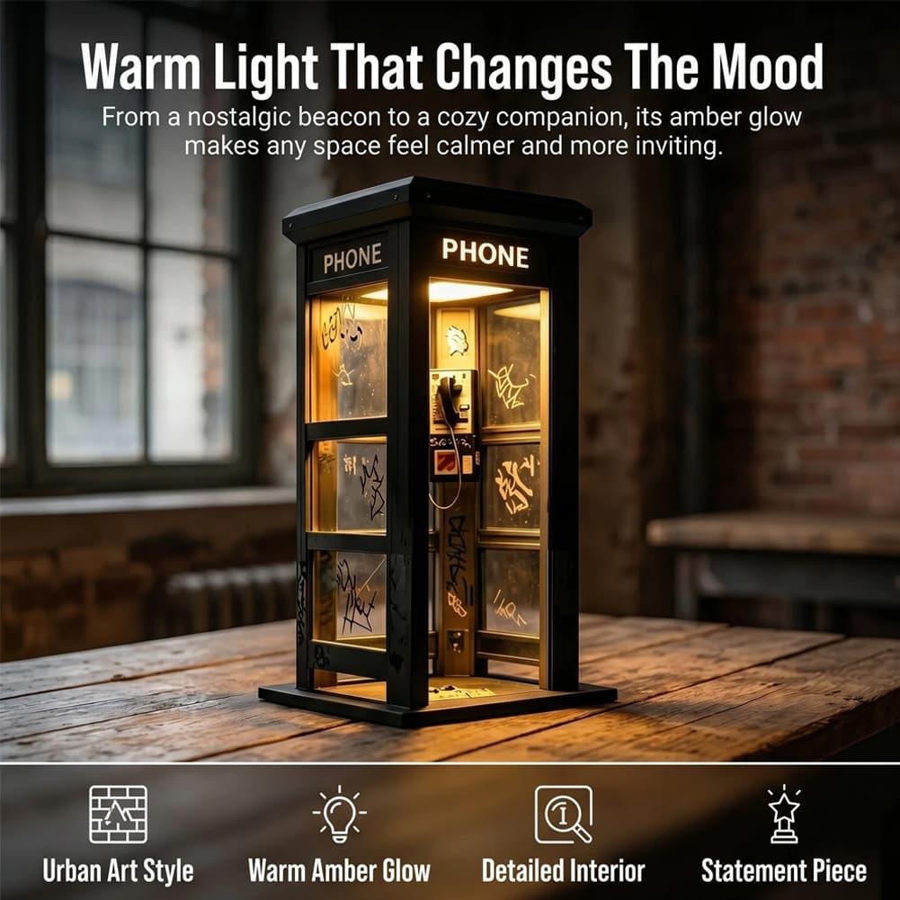 레트로 그래피티 전화 부스 테이블 램프 미니 런던 전화 - Lighting Table Decor 리뷰 및 가격