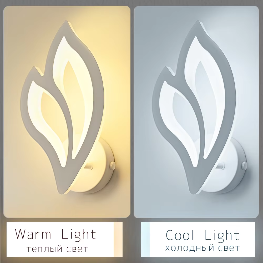 홈 LED 벽 램프 크리 에이 티브 잎 모양 침대 옆  - Lighting Home Decor Items 리뷰 및 가격