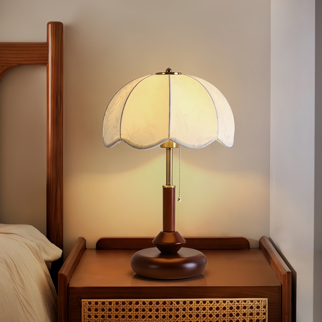 빈티지 스캘럽 돔 테이블 램프, 침실 협탁, 서재, 현 - Lighting Table Decor 리뷰 및 가격
