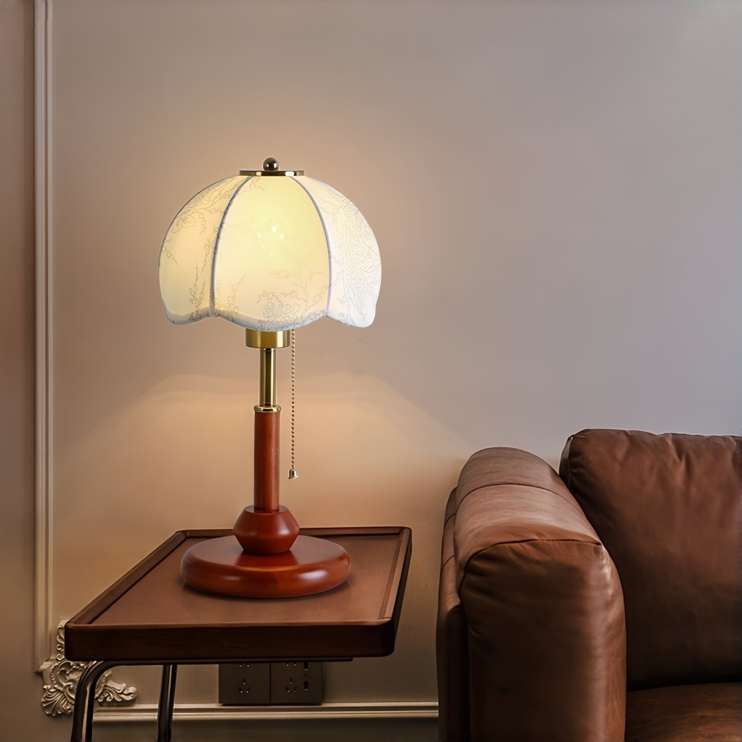 빈티지 스캘럽 돔 테이블 램프, 침실 협탁, 서재, 현 - Lighting Table Decor 리뷰 및 가격