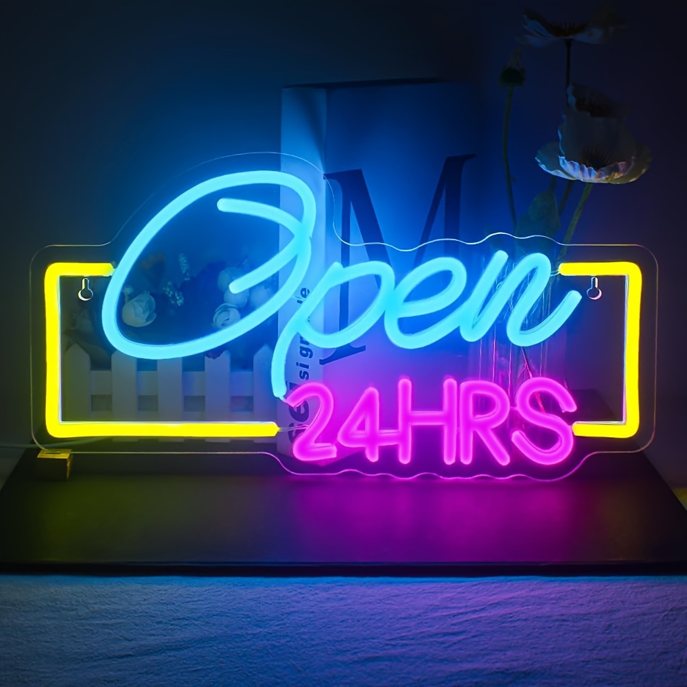 벽 장식용 LED 네온 사인 조명, 실내 LED 야간  - Decor Lighting Opening Hours 리뷰 및 가격