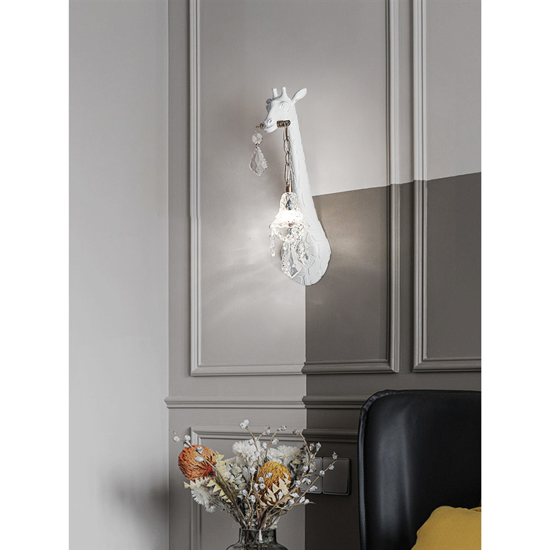 현대적인 창의적인 레진 기린 LED 벽등 침실 침대 머 - Lighting Decoration On Wall 리뷰 및 가격