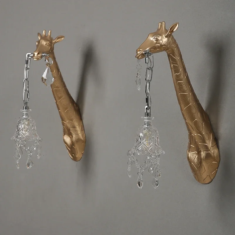 현대적인 창의적인 레진 기린 LED 벽등 침실 침대 머 - Lighting Decoration On Wall 리뷰 및 가격