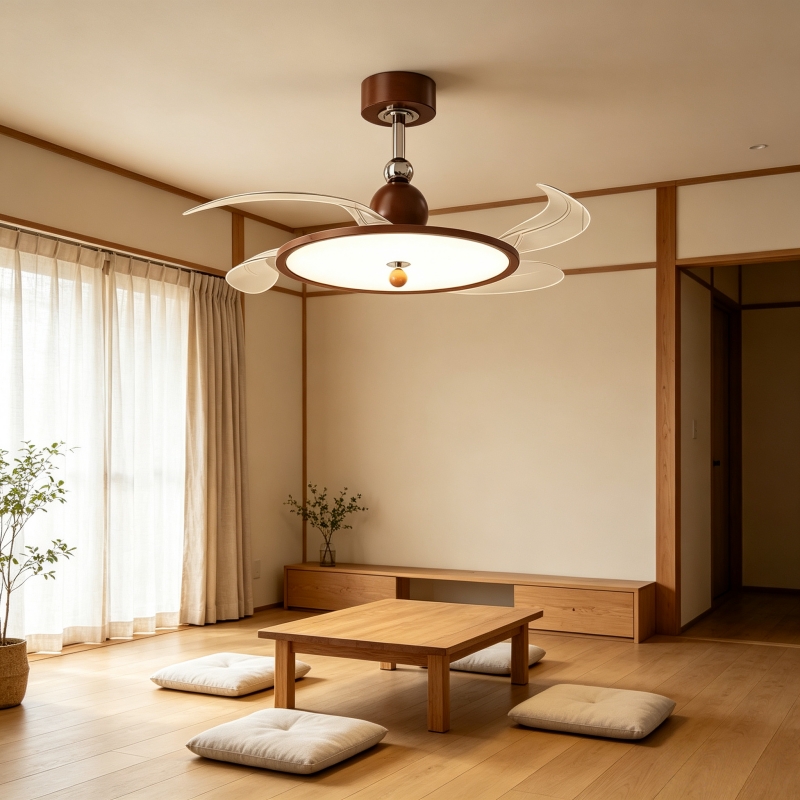 접이식 날개 팬 천장 조명 월넛 색상 무소음 LED 팬 - Lighting Decoration On Wall 리뷰 및 가격
