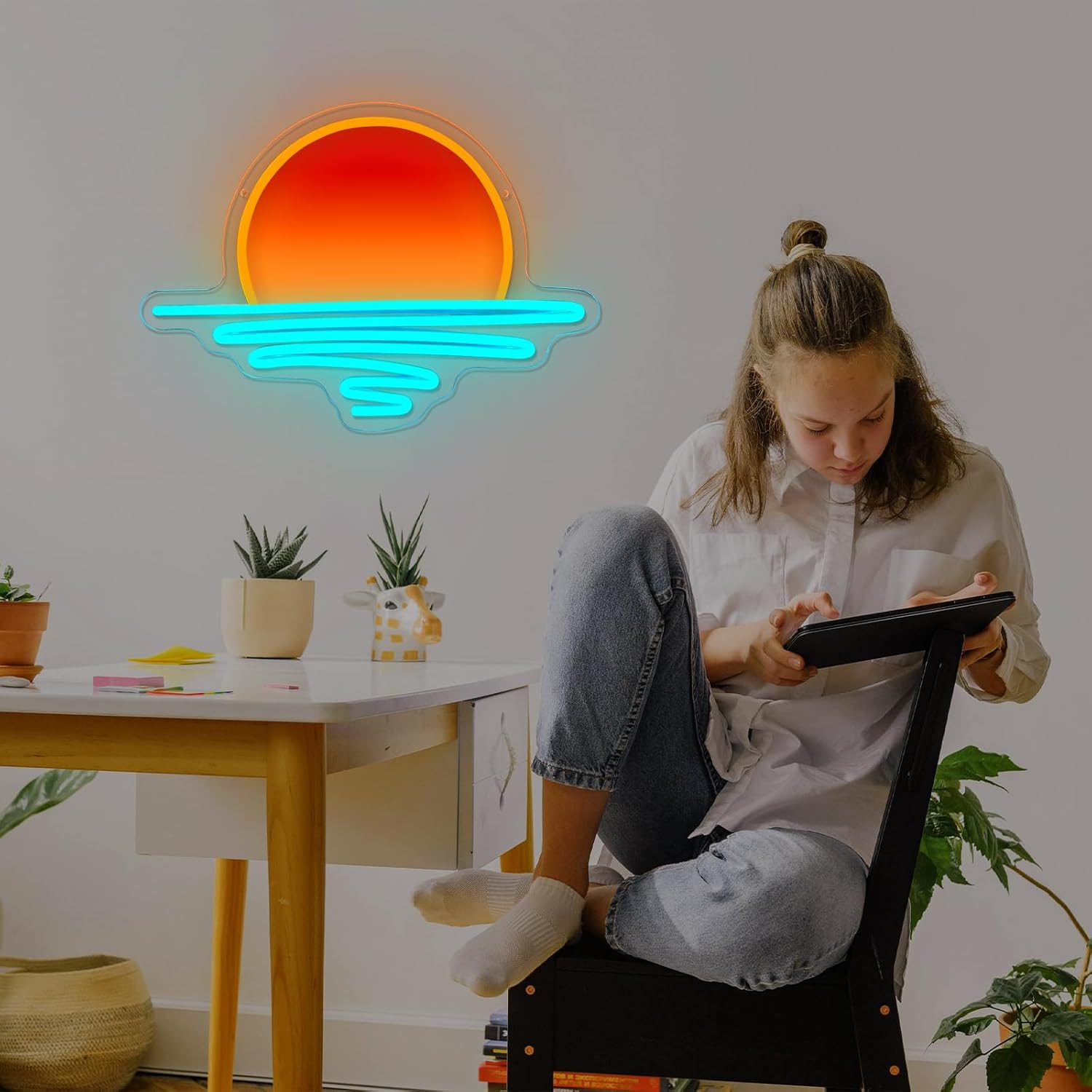 일출 일몰 네온 사인 USB 전원 LED 네온 조명 해 - Lighting Decor Sunrise 리뷰 및 가격