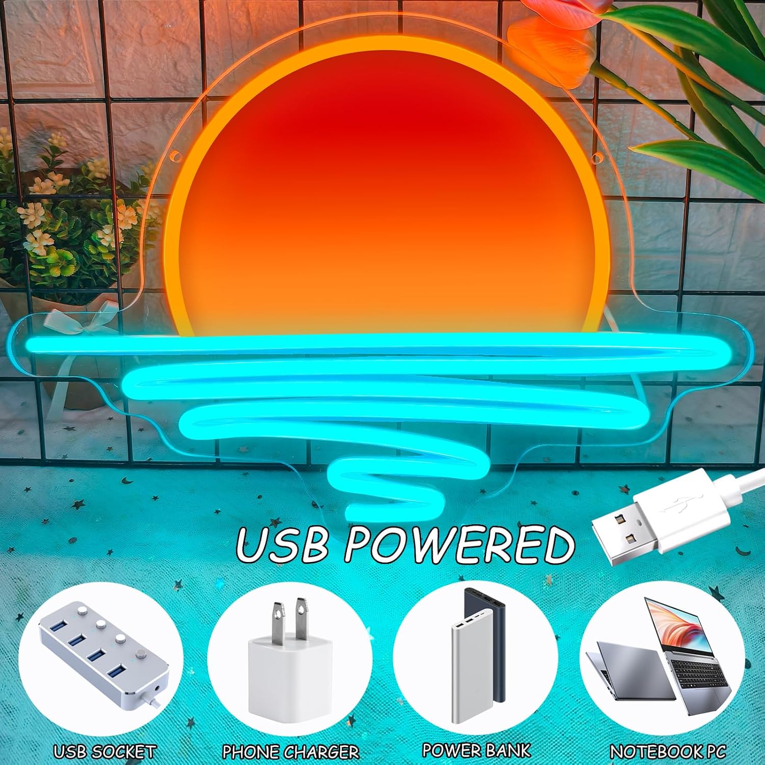 일출 일몰 네온 사인 USB 전원 LED 네온 조명 해 - Lighting Decor Sunrise 리뷰 및 가격