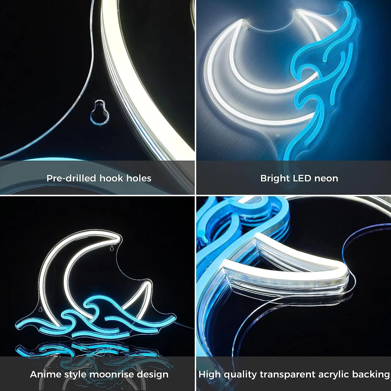 네온 사인 바다 위의 달 네온 불빛 황혼의 파도 LED - Neon Sign Custom Led 리뷰 및 가격