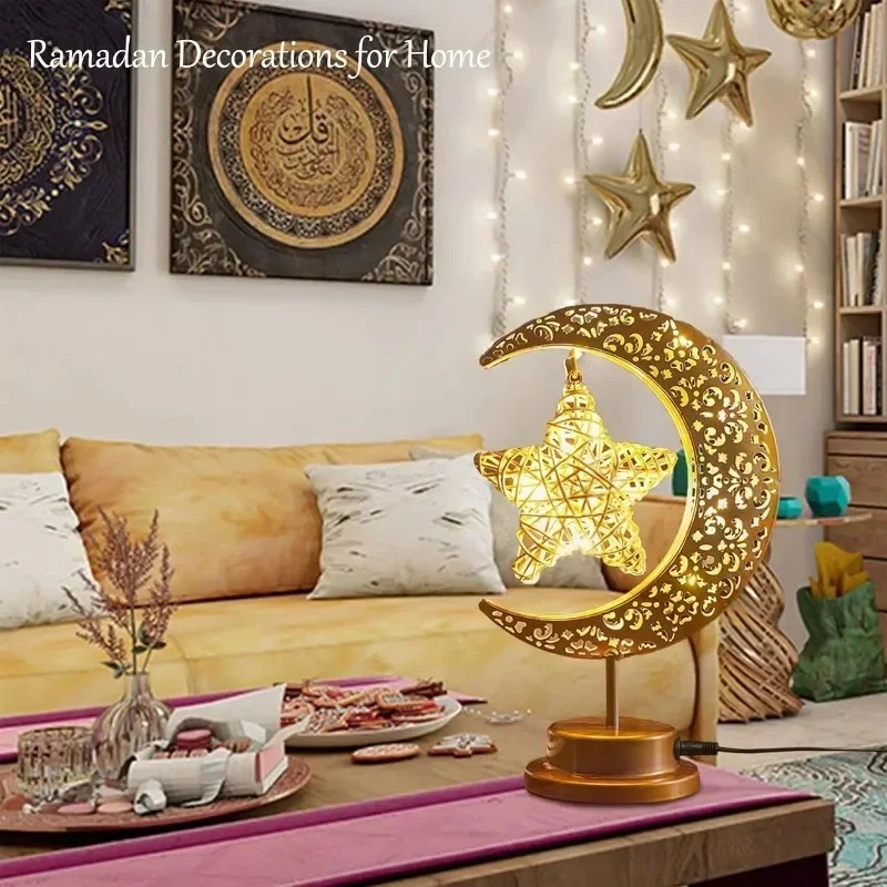 라마단 LED 야간 조명 회전하는 철제 달과 별 이드  - Led Moon Lamp 리뷰 및 가격