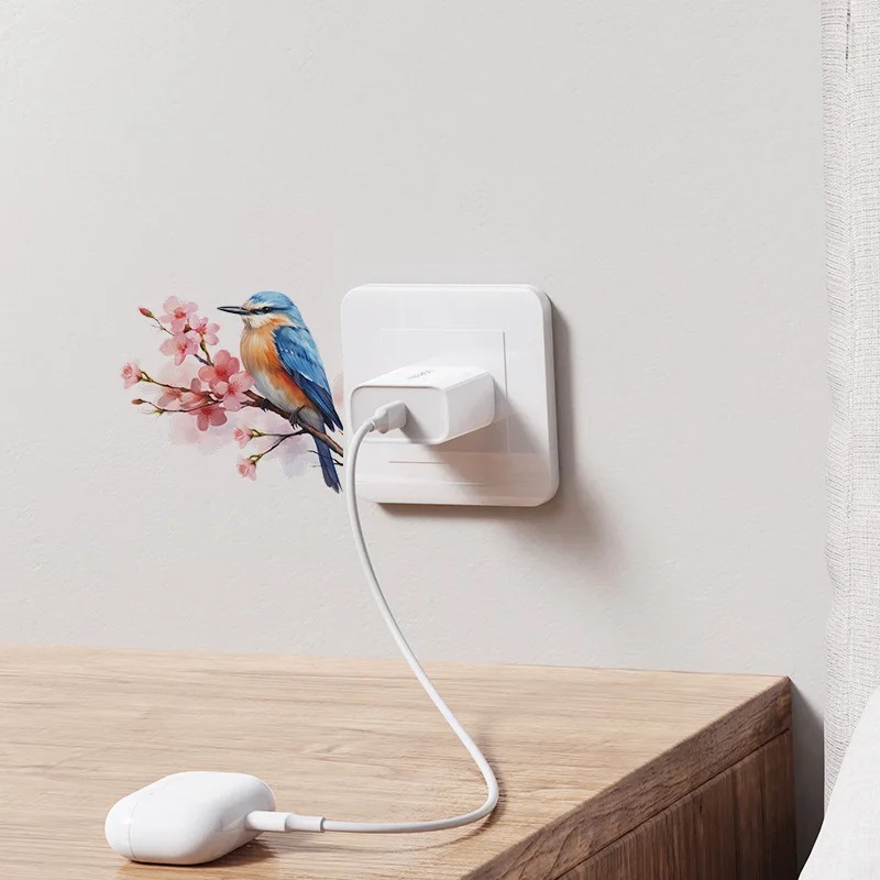 벚꽃 가지에 있는 새 라이트 스위치 스티커, 탈부착 가 - Lighting Decoration On Wall 리뷰 및 가격
