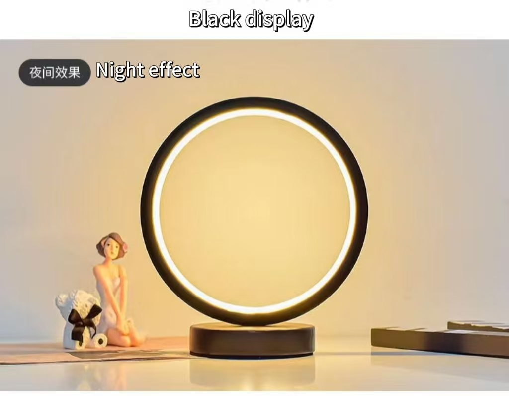 20CM LED 간단한 원형 링 테이블 램프 침실 머리 - Lighting Table Decor 리뷰 및 가격