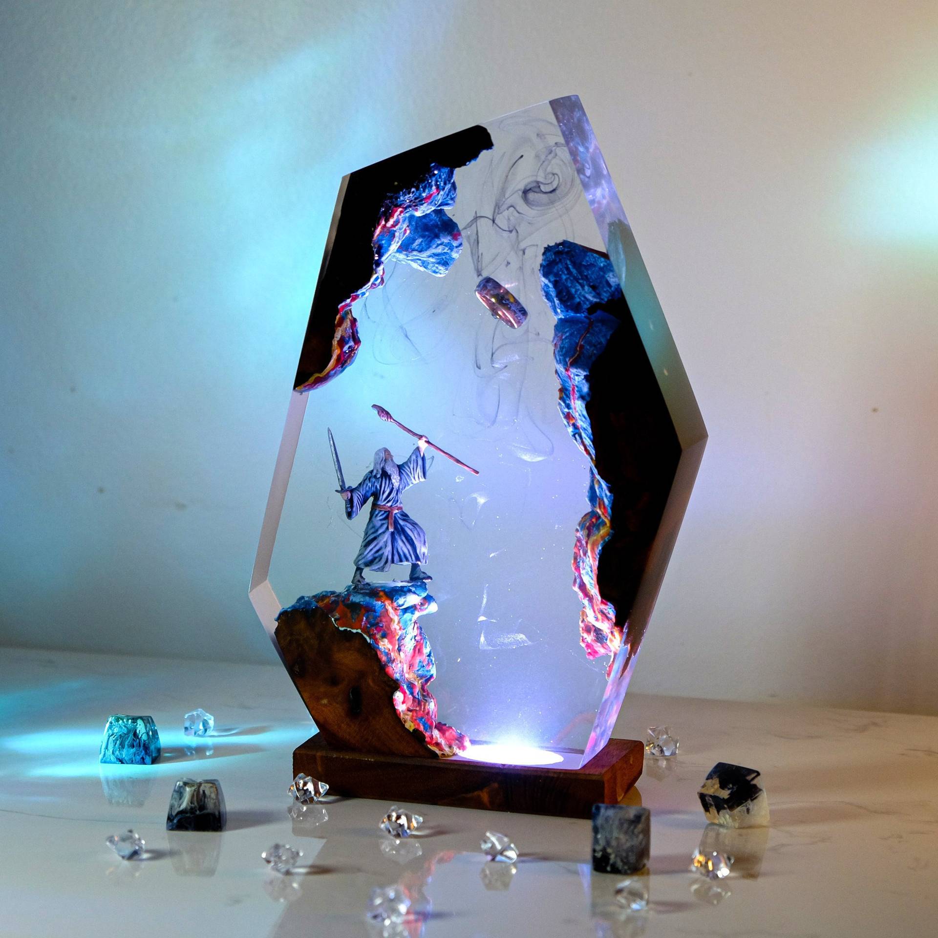 영화 장면 피규어 테이블 레진 램프 마법 반지 다채로운 - Decor Lighting Table Lamps 리뷰 및 가격