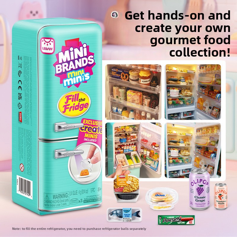LED 조명 미니 냉장고 장난감 세트, 미니 음식 포함 - Lighting Decor For House 리뷰 및 가격