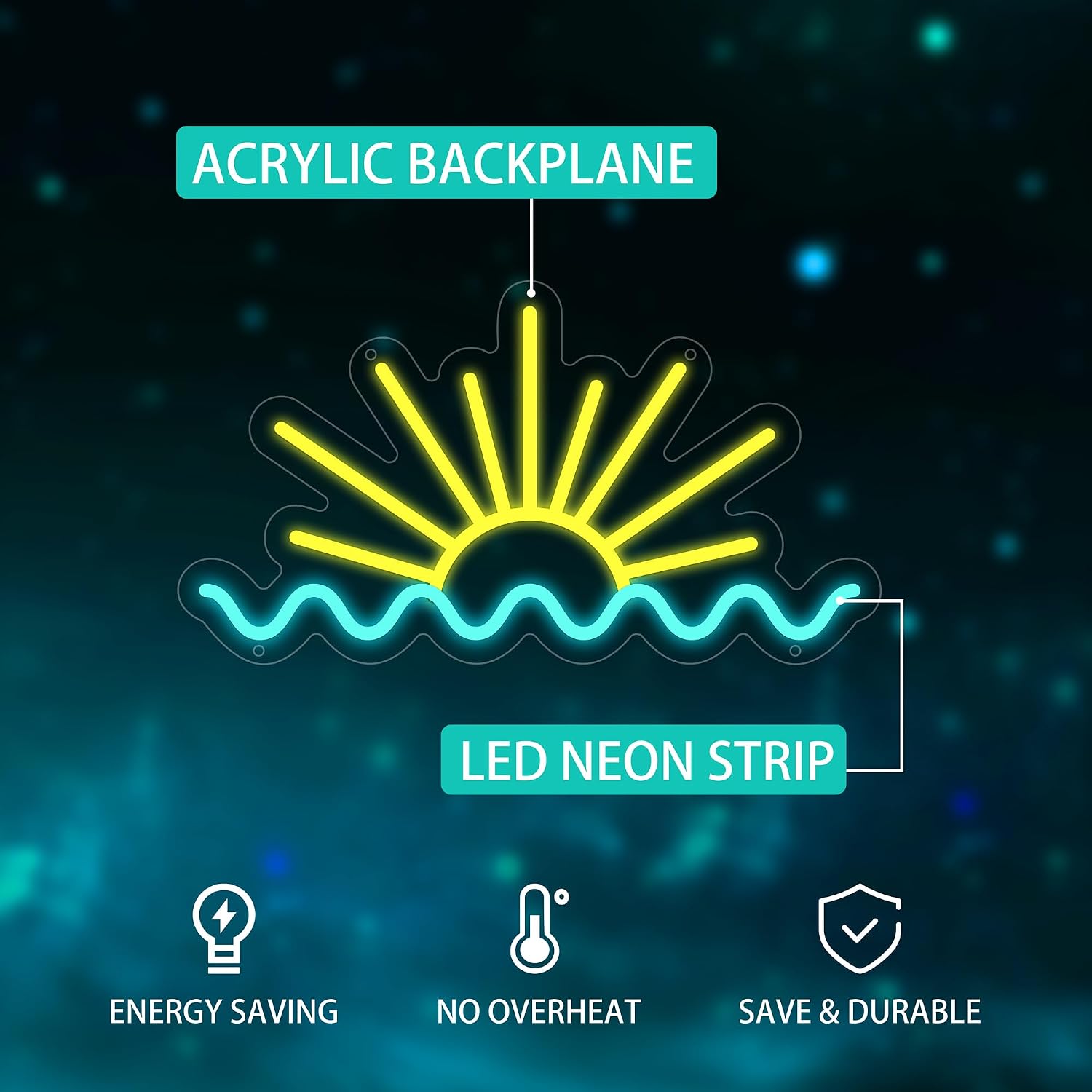 선라이즈 오션 웨이브 네온 사인 USB 조광 LED 네 - Lighting Decor Sunrise 리뷰 및 가격