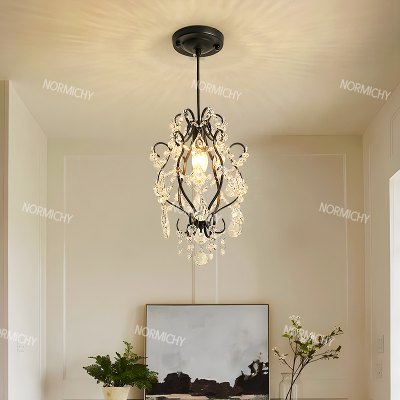 미국 크리스탈 작은 샹들리에 중세 스타일 조명 홈 장식 - Lighting Home Decor Items 리뷰 및 가격