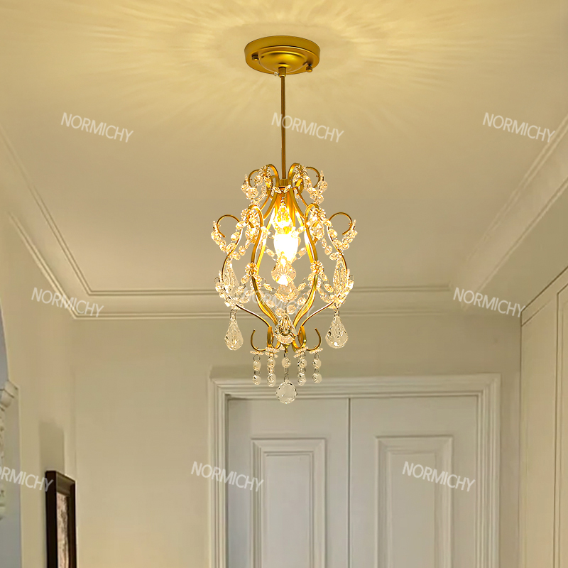 미국 크리스탈 작은 샹들리에 중세 스타일 조명 홈 장식 - Lighting Home Decor Items 리뷰 및 가격