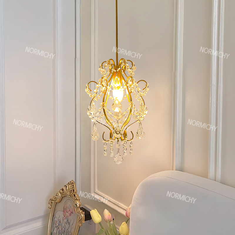 미국 크리스탈 작은 샹들리에 중세 스타일 조명 홈 장식 - Lighting Home Decor Items 리뷰 및 가격