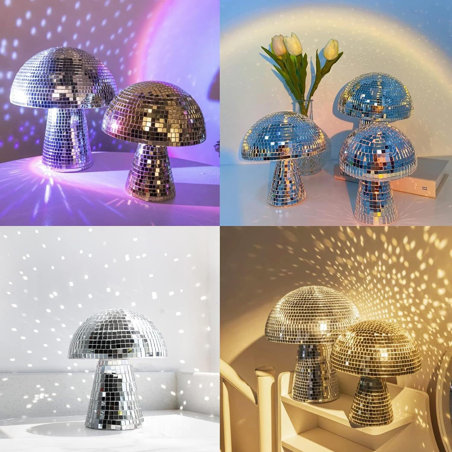 버섯 모양 디스코볼 거울 유리 타일 휴일 장식 홈 액센 - Disco Ball Mirror 리뷰 및 가격