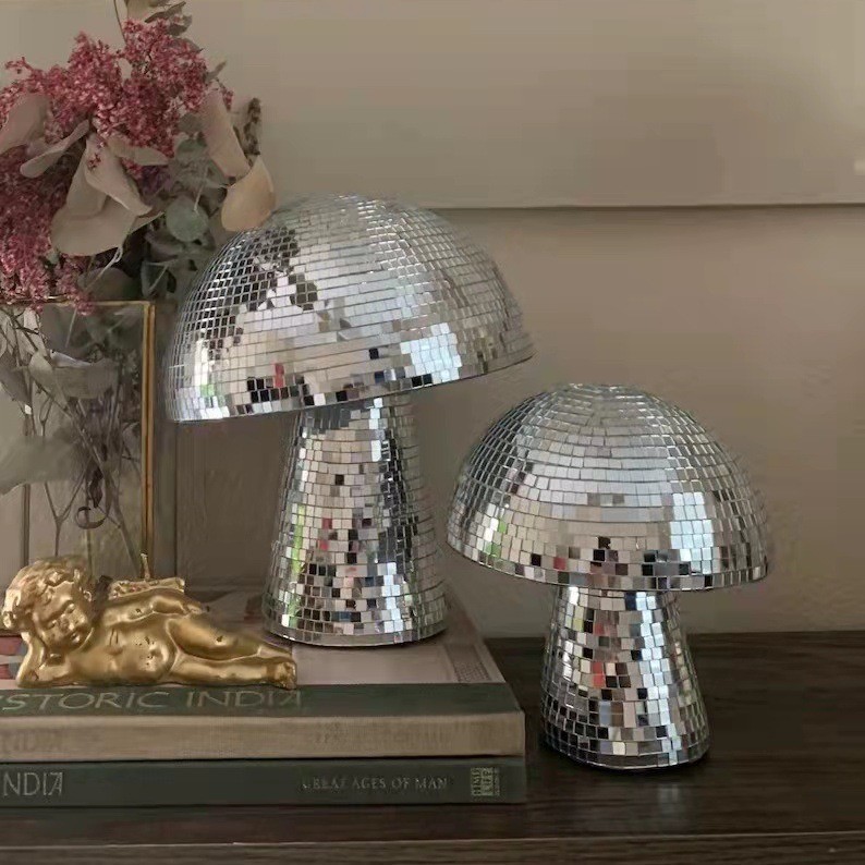 버섯 모양 디스코볼 거울 유리 타일 휴일 장식 홈 액센 - Disco Ball Mirror 리뷰 및 가격