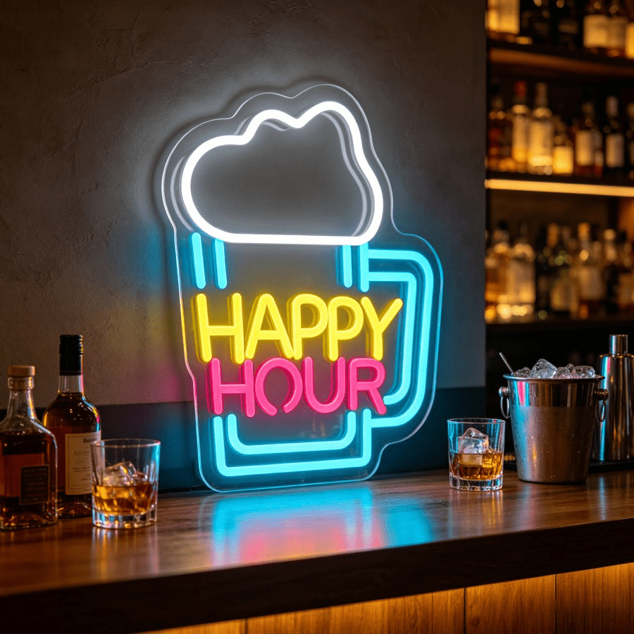 해피 아워 맥주잔 LED 벽 조명 USB 디밍 가능 네 - Decor Lighting Opening Hours 리뷰 및 가격