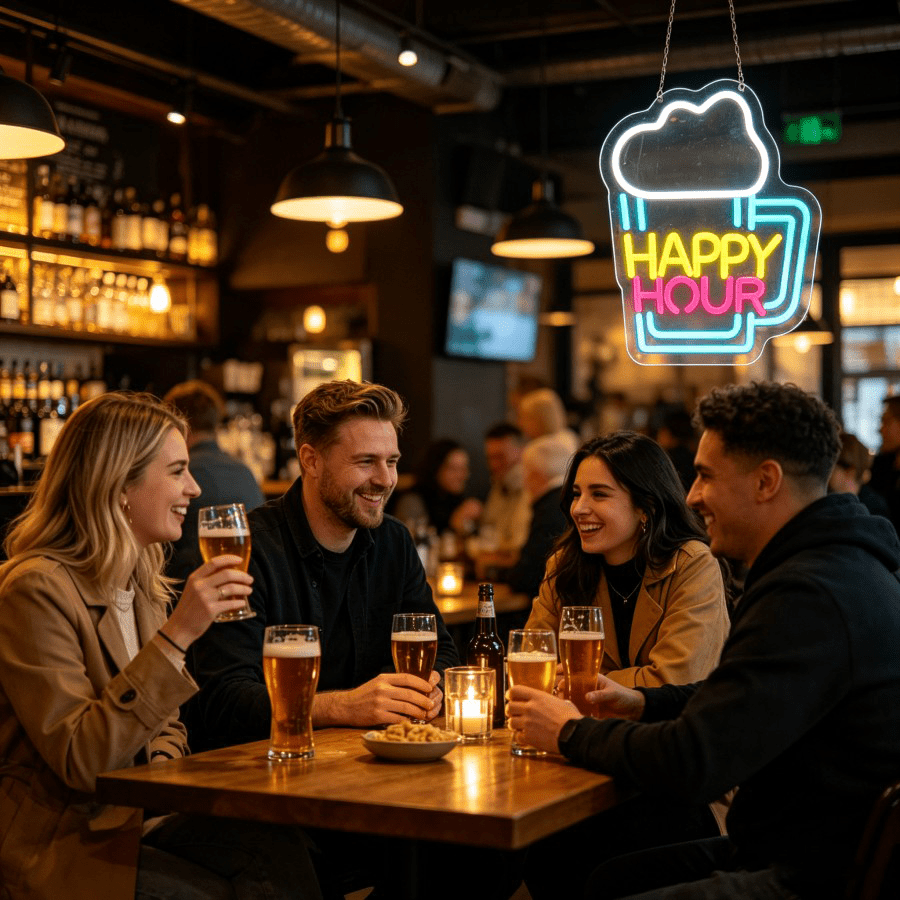 해피 아워 맥주잔 LED 벽 조명 USB 디밍 가능 네 - Decor Lighting Opening Hours 리뷰 및 가격