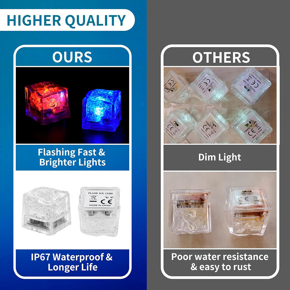50/100개 LED 아이스 큐브, 어둠 속에서 빛나는 - Decor Lighting Pack 리뷰 및 가격