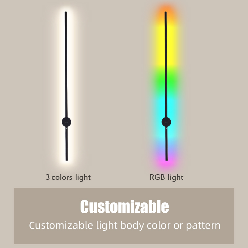 현대적인 충전식 LED 벽등 블랙 알루미늄 바디 선형  - Lighting Decoration On Wall 리뷰 및 가격