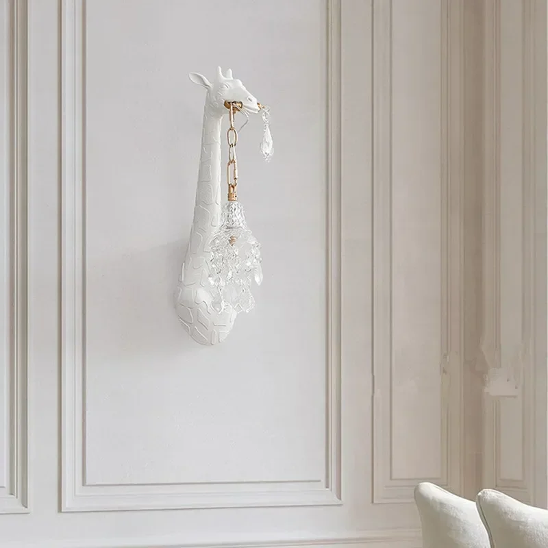 북유럽 새로운 수지 기린 LED 벽 조명 침실 머리맡  - Lighting Decoration On Wall 리뷰 및 가격