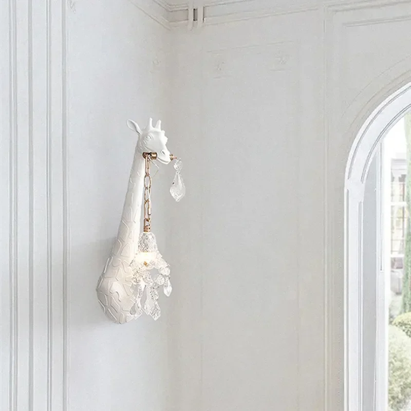 북유럽 새로운 수지 기린 LED 벽 조명 침실 머리맡  - Lighting Decoration On Wall 리뷰 및 가격