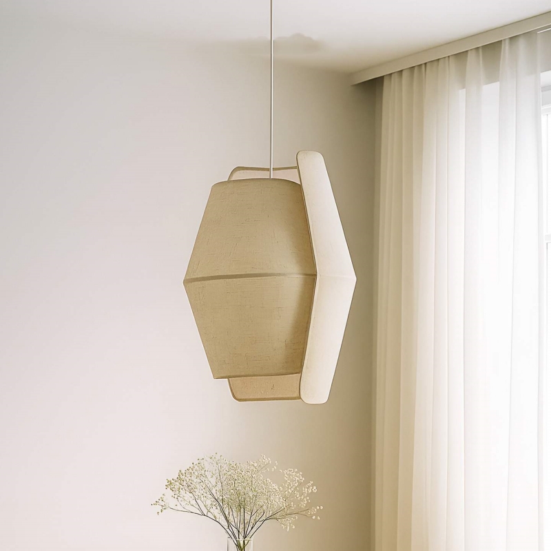 Japandi 행잉 램프 E27 펜던트 조명 패브릭 룸 - Lighting Home Decor Items 리뷰 및 가격