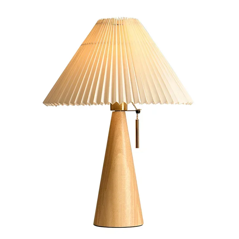 레트로 주름 테이블 램프 북유럽 스타일 원목 조명 침실 - Lighting Table Decor 리뷰 및 가격