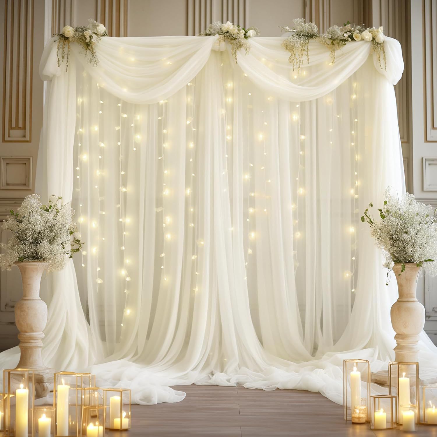 1팩 웨딩 튤 배경 세트, 2개 1.6×3M 시어 드레 - Decor Lighting Pack 리뷰 및 가격